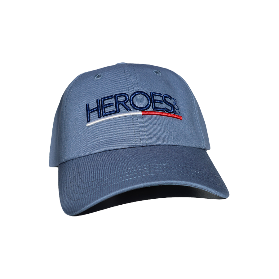HEROES.com adjustable dad hat, classic 6-panel, breathable, 5% of purchase supports nonprofit