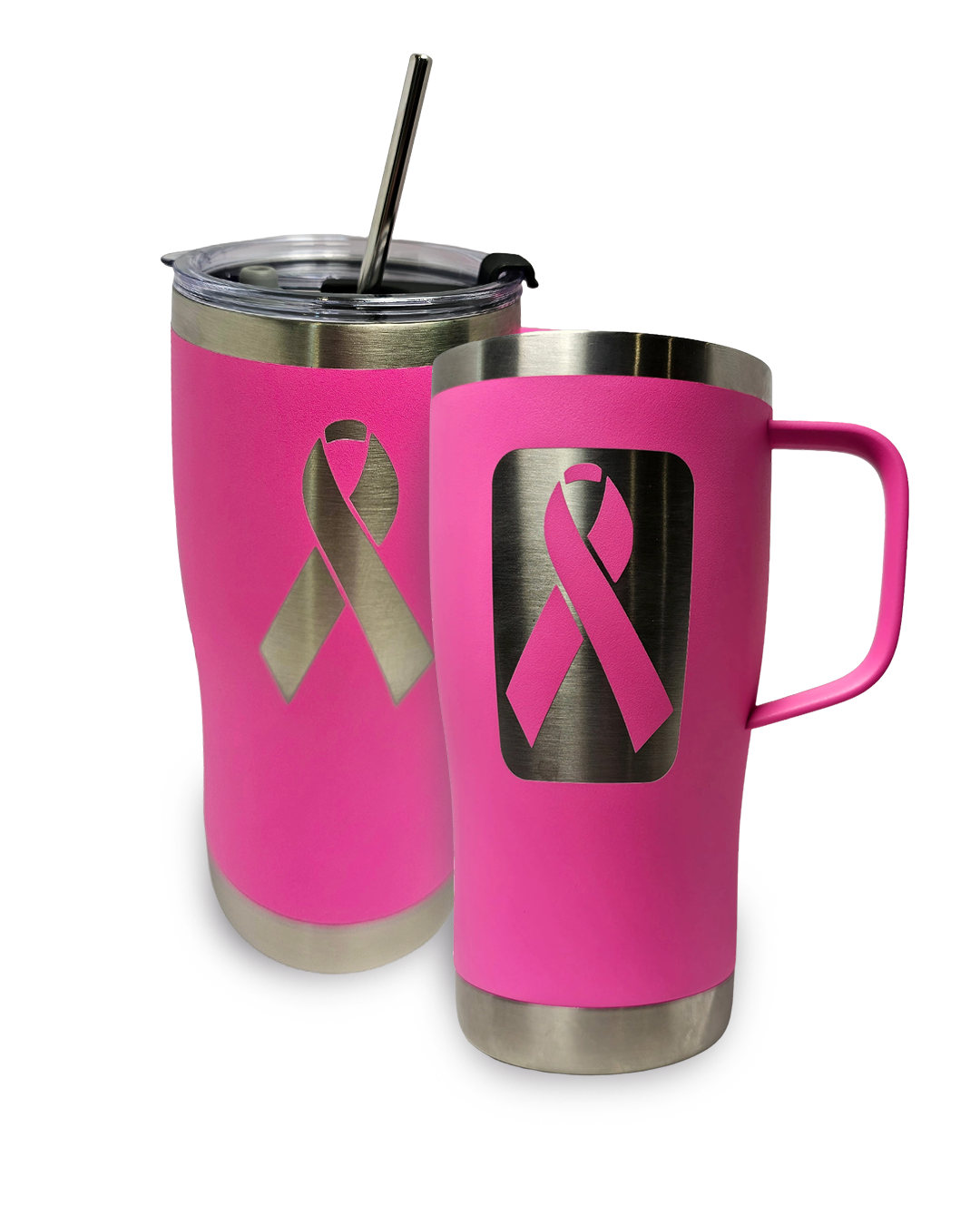 Pink 20 oz Tumbler – Breast Cancer Awareness
