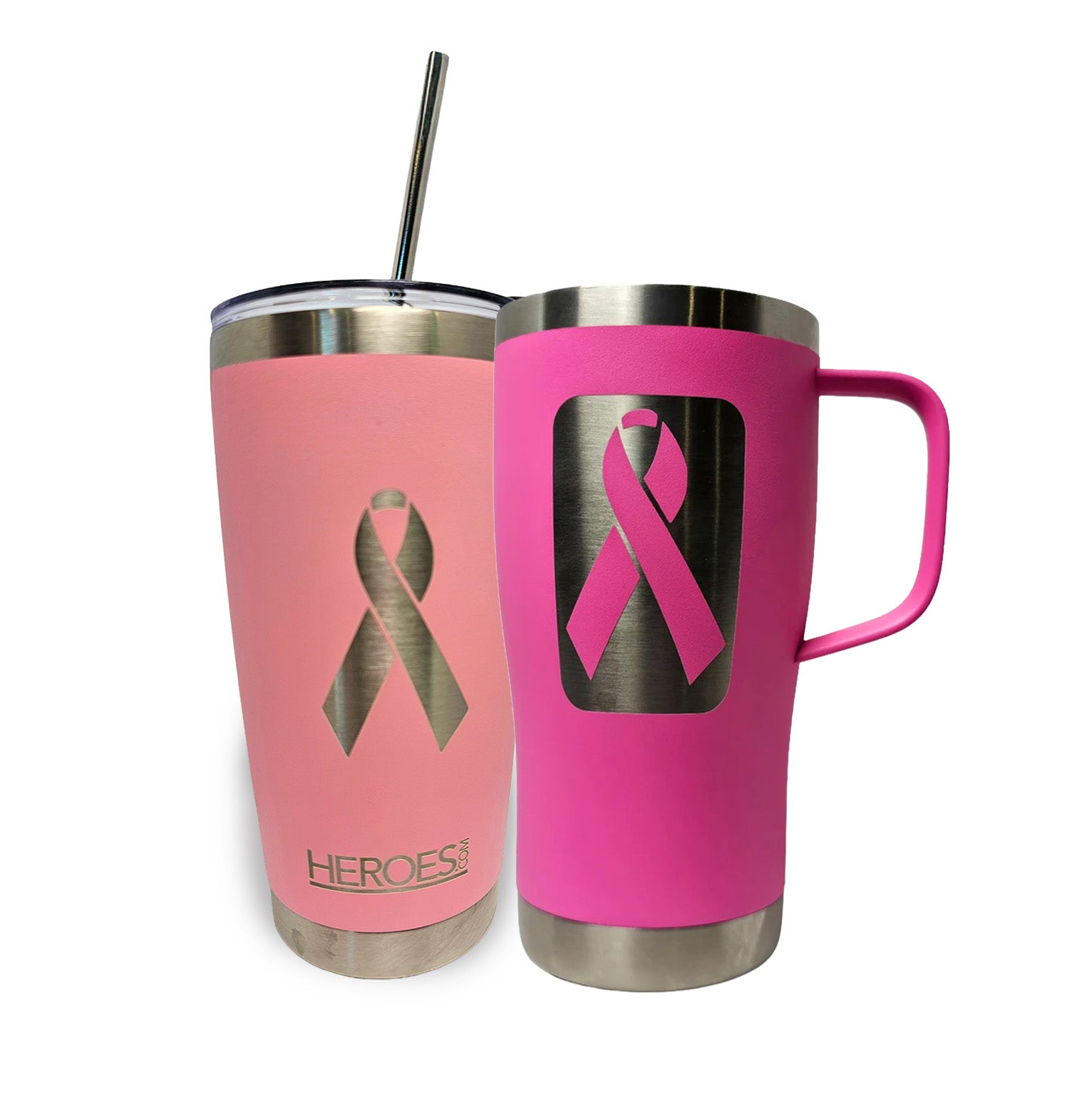 Pink 20 oz Tumbler – Breast Cancer Awareness