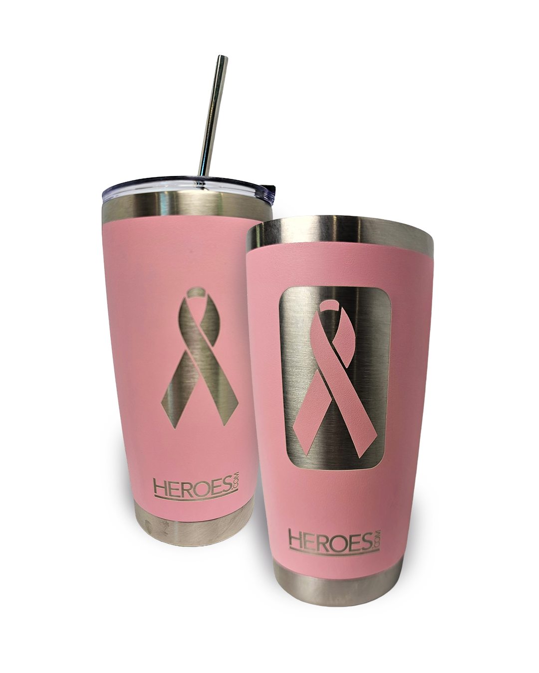 Pink 20 oz Tumbler – Breast Cancer Awareness