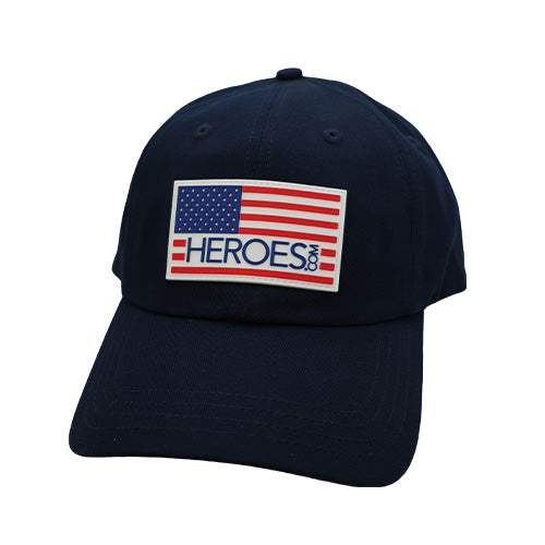 HEROES.com adjustable dad hat, classic 6-panel, breathable, 5% of purchase supports nonprofit