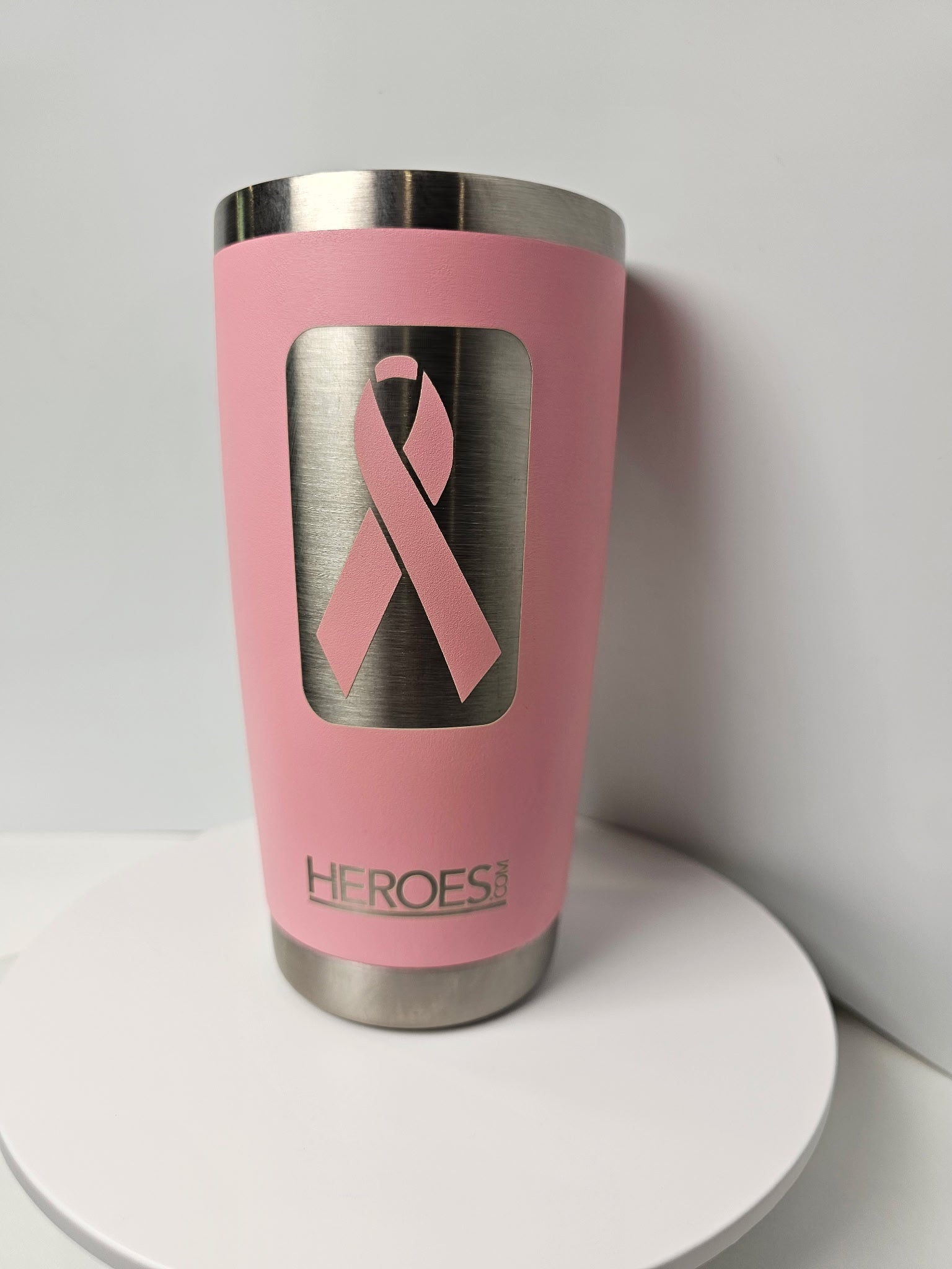 Pink 20 oz Tumbler – Breast Cancer Awareness